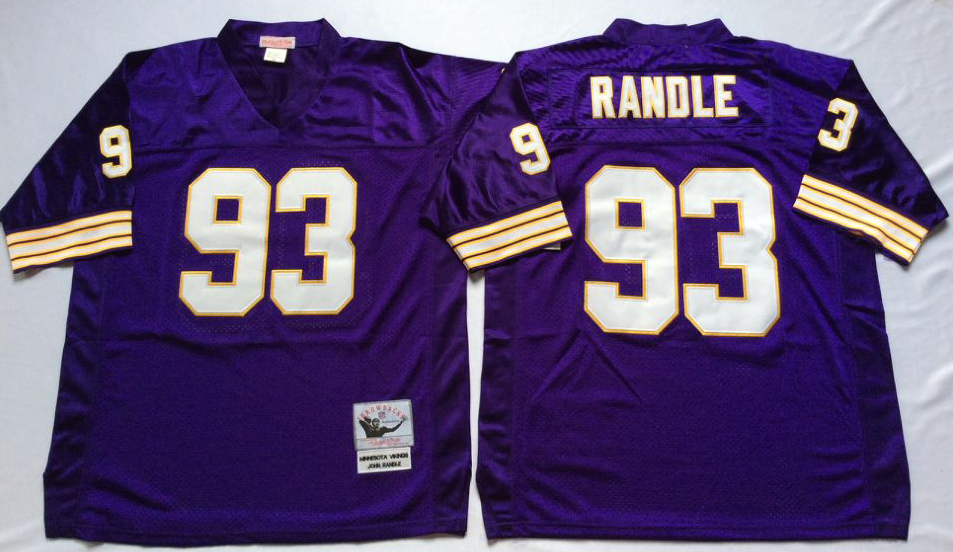 Men NFL Minnesota Vikings #93 Randle purple Mitchell Ness jerseys->minnesota vikings->NFL Jersey